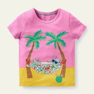Mini Boden Beach Cat T-Shirt Size 9-10Y